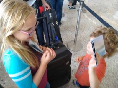 Getting ready to show passports