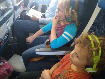 On the flight to Amsterdam