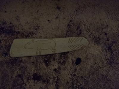 Carving of a reindeer from nearby prehistoric cave sites